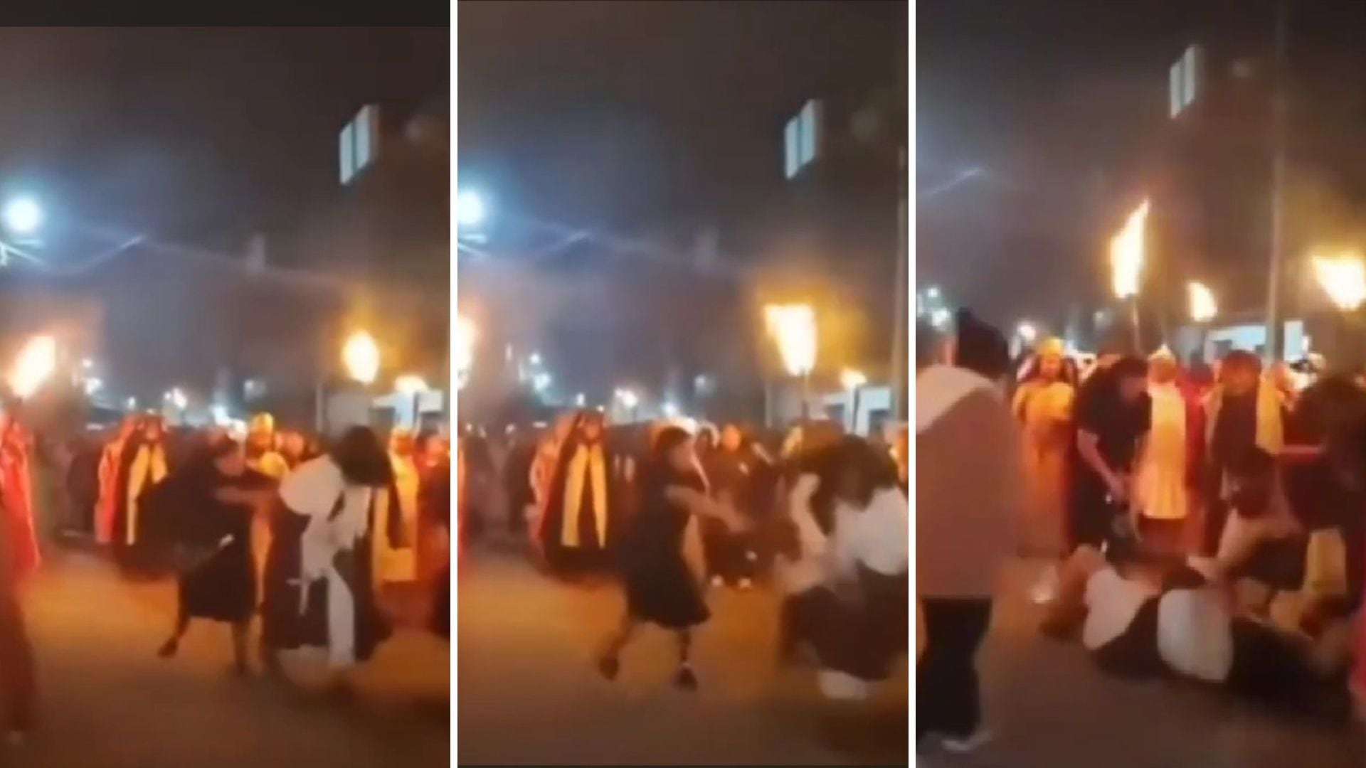 Jesús de Nazareth casi no llega a la cruz al sufrir caída por empujón durante Viacrucis en Xonacatlán, Edomex