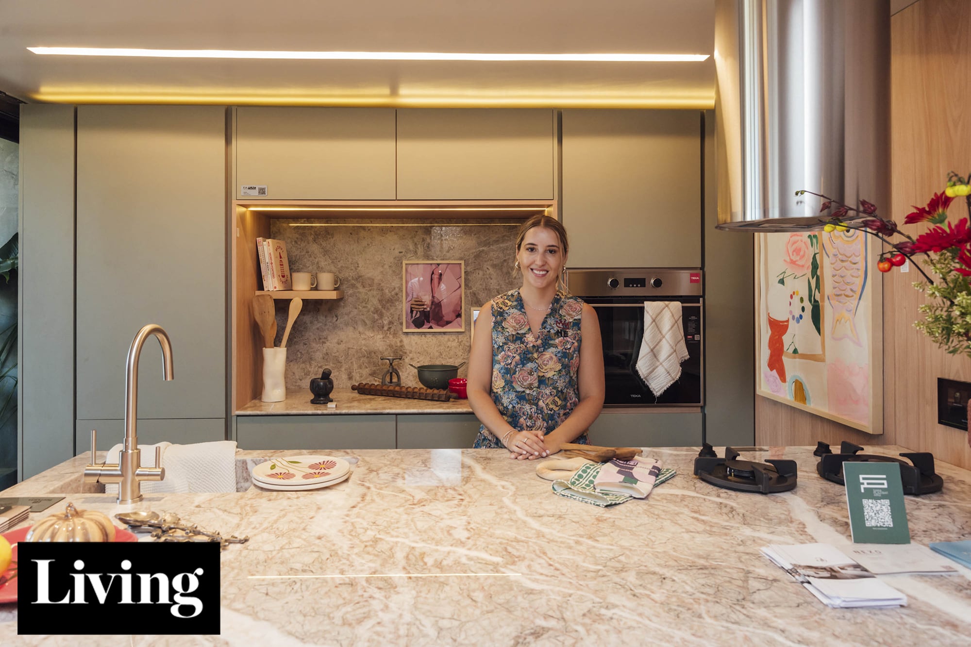 El dos ambientes lleno de color y textura que Sara Plazibat creó para una chef influencer